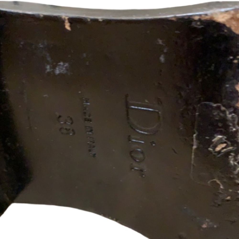 DIOR Black Leather Tall Moto Boots with Silver Designer Logo Buckles - Picture 10 of 10